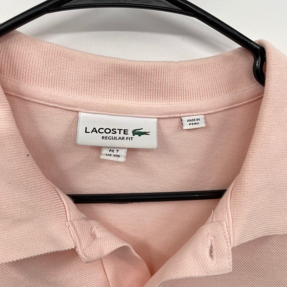 Lacoste Regular Fit Pink Short Sleeve Polo Shirt Men's XXL - Picture 4 of 11